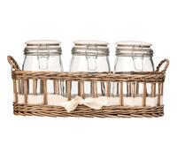Orsina Country Cottage Glass Storage Jars - Set of 3 in Grey Orsina Grey