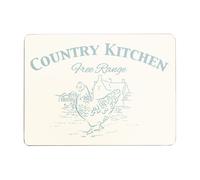 Orsina Country Kitchen Set of Four Cork Placemats, Durable Heat-Resistant Table Mats with Farmhouse Design in White Orsina White