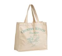 Orsina Country Kitchen Shopping Bag, Reusable Fabric Tote With Charming Kitchen Utensil Print And Sturdy Handles,