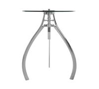 Orsina Crank Mechanism Adjustable Table- Nickel Finish Round Table With Tripod Legs-Round Table-Decorative Table in Silver Orsina Silver