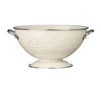 Orsina Cream Enamel Colander, Durable Metal Strainer With Twin Handles & Glossy Finish, Ideal For Draining Orsina Cream