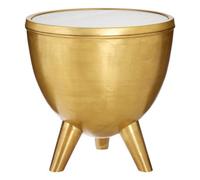 Orsina Crest Brass Finish White Marble Top Table