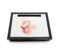 Orsina Cushioned Base Queen Flamingo Lap Tray With Ipad Holder, Stylish Tray For Bedroom, Raised Rim Kitchen Tray