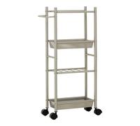 Orsina Dara 4 Tier Brush Nickel Trolley With 2 Baskets