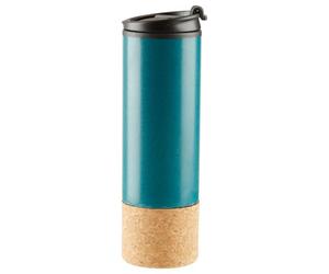 Orsina Dark Green Double Wall Travel Mug, Coffee Cup With Cork Base, Eco-Friendly Coffee Mug,ideal For Daily Use
