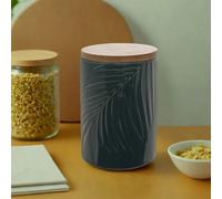 Premier Housewares Bali Dark Green Medium Storage Jar with Bamboo Lid