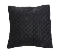 Orsina Dark Grey Weave Cushion Cover, Throw Pillow Case For Sofa & Bed, Machine Washable Cushion Cover, Grey Accent