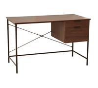 Interiors by Premier Desk Bradury 2 Drawers Walnut/Black