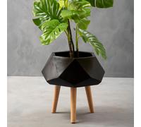 Orsina Darnell BlackMultifaceted Planter - 22cm in Black Orsina Black