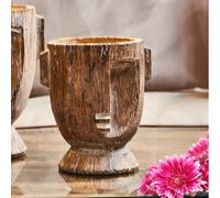 Orsina Darnell Small Rustic Face Planter in Brown Orsina Brown