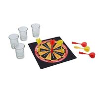 Premier Housewares Shot Glasses Set Of 4 Vodka Glass With Dart Board/Drinking Glass/Multi-Coloured Darts For Drinking Game 15 x 3 x 15