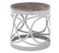 Orsina Decent Marble Side Table For Dinning Room, Elegant Decorative Bedside Table, Stylish Small Round Sidetable