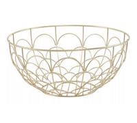 Orsina Deco Matte Gold Fruit Basket, Elegant Geometric Wire Bowl For Storing Fresh Fruit, Durable Metal