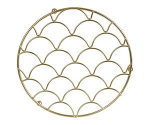 Orsina Deco Matte Gold Trivet, Stylish Geometric Wire Design For Protecting Surfaces, Durable Metal Heat-Resistant