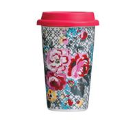 Orsina Decorative Design Floral Travel Mug, Beautiful Design Mug For Journies, Secured Lid Reusable Travel Mug Orsina Multicolor