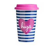 Orsina Decorative Design Hiya Travel Mug, Beautiful Design Mug For Journies, Secured Lid Reusable Travel Mug Orsina Multicolor