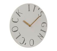 Premier Housewares Distinctive Gin Clock, Metal, Black,/White, Regular