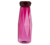Orsina Deep Pink Plastic Water Bottle, 600Ml Diamond Patterned Modern Water Bottle For Daily Use, Pink Water Bottle