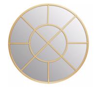 Orsina Descartes Gold Finish Round Wall Mirror