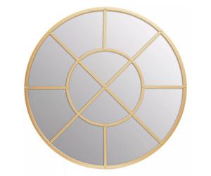 Orsina Descartes Gold Finish Round Wall Mirror