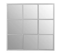 Interiors by Premier Descartes Square Design Silver Finish Frame Wall Mirror Premier Housewares Silver One Size