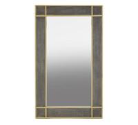 Orsina Deskey Wall Mirror, Grey, Gold, Wood, Glass, Textile