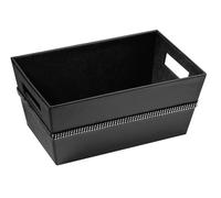 Orsina Diamante Black Faux Leather Rectangular Storage Box Orsina Black
