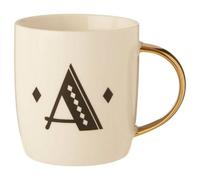 Orsina Diamond Deco A Letter Monogram Mug,reusable Coffee Cup,white Glazed Travel Mug,personalized Gift For Friends