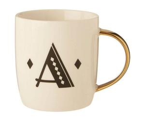 Orsina Diamond Deco A Letter Monogram Mug,reusable Coffee Cup,white Glazed Travel Mug,personalized Gift For Friends