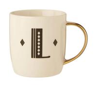 Mimo Diamond Deco L Letter Monogram Mug