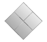 Orsina Diamond Frame Wall Mirror, Silver Segmented Geometric Wall Mirror with Stainless Steel Frame Orsina Silver