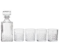 Orsina Diamond Pattern Decanter With Four Glasses in Clear Orsina Clear