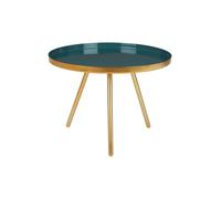 Orsina Diesel Enamel Accent Table, Gold Iron Frame With Green Enamel Top, Modern Luxe Side Table For Living Room Orsina Green
