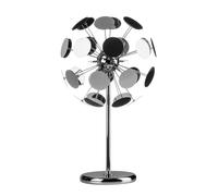 Orsina Disc Table Light, Chrome Finish Decorative Lighting Fixture, Shimmering Disc Nightstand Lamp, Accent Lamp in Silver Orsina Silver