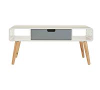 Orsina Display Coffee Table, Compact Wooden Table, Elegant Coffee Table with Storage, Sturdy Coffee Table for Home in White Orsina White