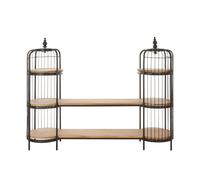 Orsina Distinctive Design Champagne Gold Finish Birdcage Shelf Unit, Versatile Unit, Durable Modern Shelf Unit in Black Orsina Black