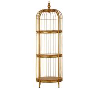 Orsina Distinctive Design Medium Gold Finish Birdcage Shelf Unit, Versatile Shelf Unit, Durable Modern Shelf Unit