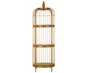 Orsina Distinctive Design Medium Gold Finish Birdcage Shelf Unit, Versatile Shelf Unit, Durable Modern Shelf Unit