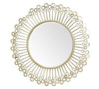 Orsina Distinctive Mirrored Disc Detail Wall Mirror, Decorative Circle Framed Mirror, 97X97Cm Statement Mirror