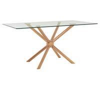 Orsina Distinctive Rectangular Rose Gold Dining Table, Contemporary Kitchen Table For Breakfast, Lunch, Dinner