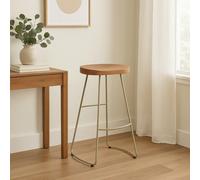 Orsina Distinctive Rustic Design Bar Stool For Home Bar, Contemporary Wooden Stool, Unique & Durable Tall Stool in Silver Orsina Silver