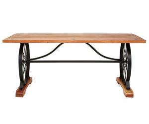 Orsina Distinctive Sturdy Acacia Wood Dining Table For Livingrooms, Unique Rectangular Wooden Table For Patio