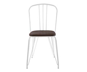 Orsina District Metal & Elm Wood Chair in White Orsina White
