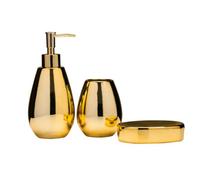 Premier housewares Magpie Dolomite Gold 3pc Bathroom Set