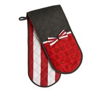 Orsina Double Oven Glove, Colourful Quilted Design With Heat-Resistant Padding, Protects Both Hands When Handling in Red Orsina Red
