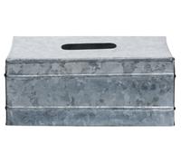 Orsina Drummond Rectangular Galvanised Steel Tissue Box in Silver Orsina Silver