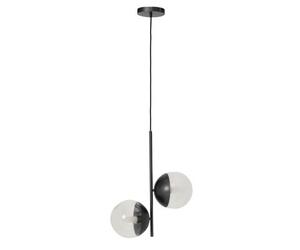 Orsina Dual Pendant With Candelabra Bulbs & Black Stem, 2-Light Drop Lamp, Sl lack Pendant Lighting For Lounge