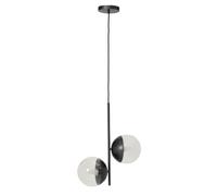 Orsina Dual Pendant With Candelabra Bulbs & Black Stem, 2-Light Drop Lamp, Sleek Black Pendant Lighting For Lounge Orsina Black