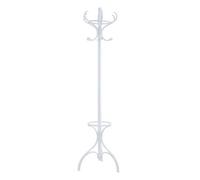 Orsina Durable 184Cm White Finish Floor Standing Coat Stand, Integrtated Umbrella Holder Coat Stand For Bedroom