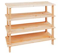 Premier Housewares 4 Tier Wood Shoe Rack | Under Stairs Shoe Storage Solution | Wooden Shoe Stand for Home, Office | Compact Shoe Organizer Storage for Clutter Free Space